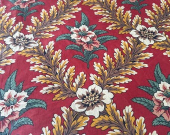 Scalamandre Meriden Trellis Glazed Chintz  Fabric Remnant 4 + Yards