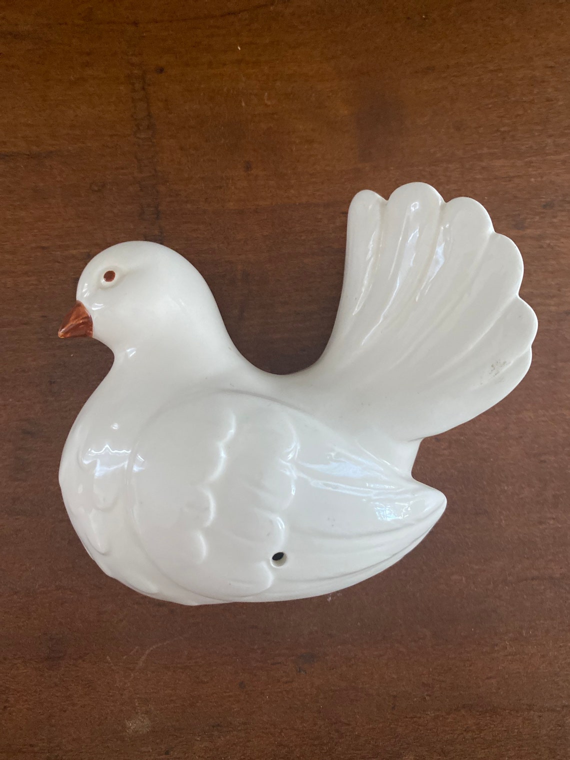 Vintage White Dove Form Ceramic Wall Hanging Etsy
