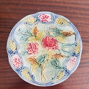 Wasmuel Rose Majolica Plate