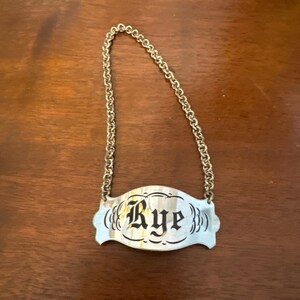 Rye Silberplatten Dekanter Schnaps Flasche Tag