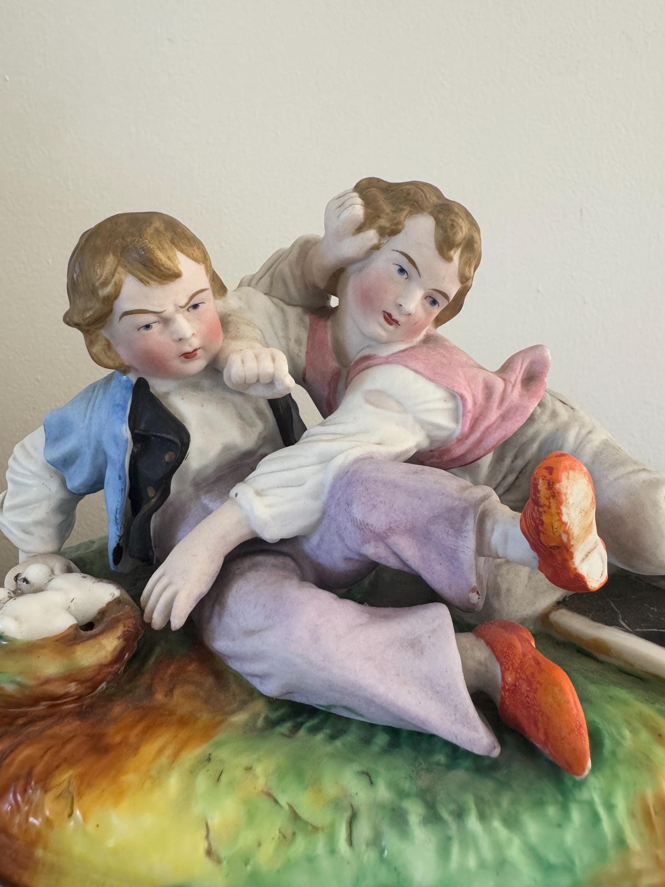 19世紀の少年像、素焼き磁器箱 - Etsy 日本