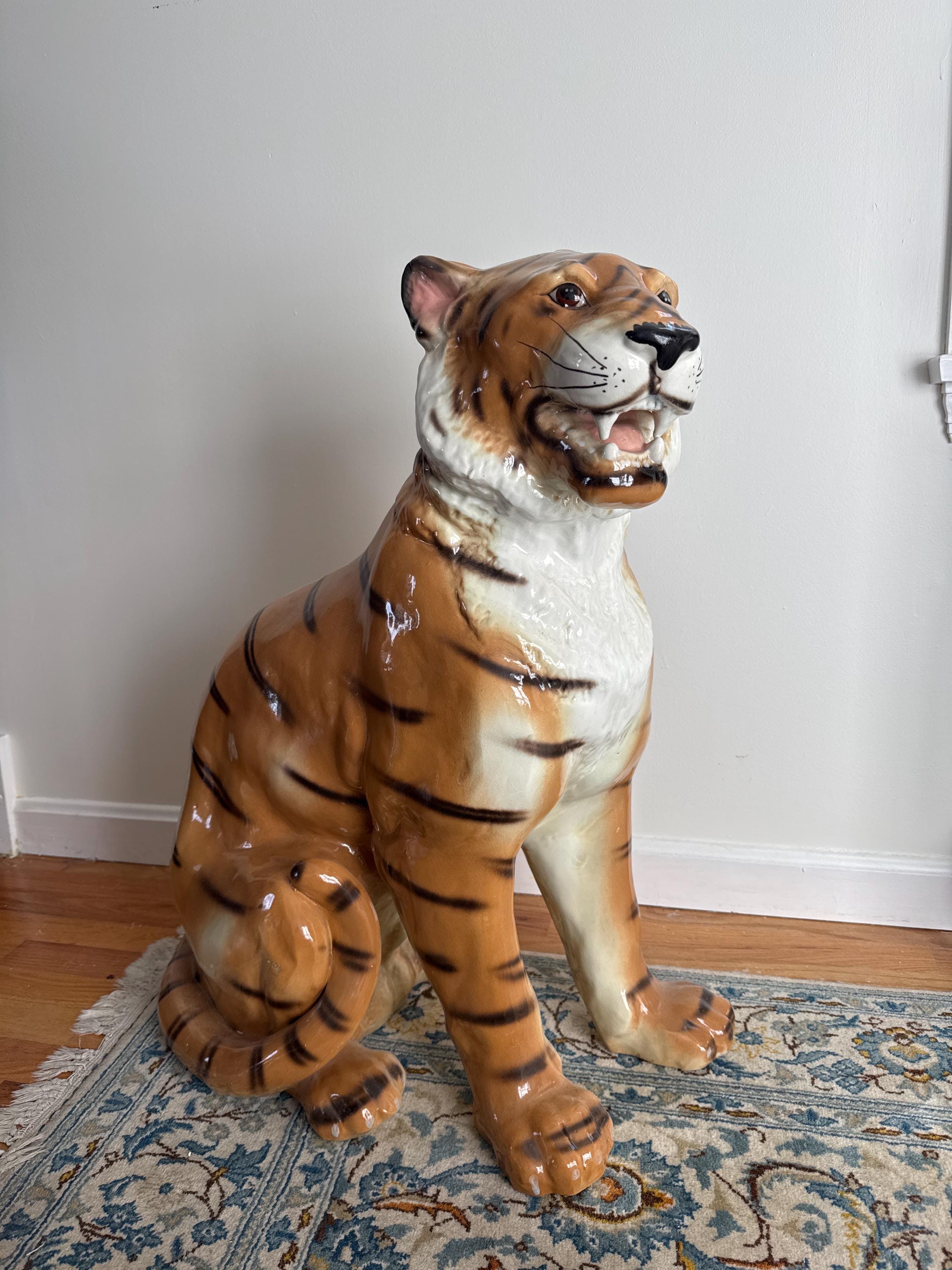 Large Ceramic Tiger Italy - Etsy Large Ceramic Tiger Italy - Etsy