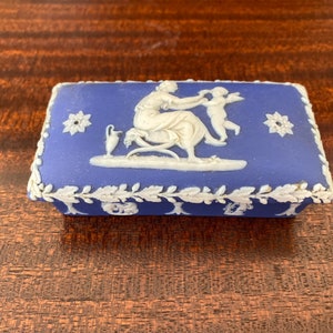Antique Wedgwood Jasperware Cobalt Blue Matchbox Striker