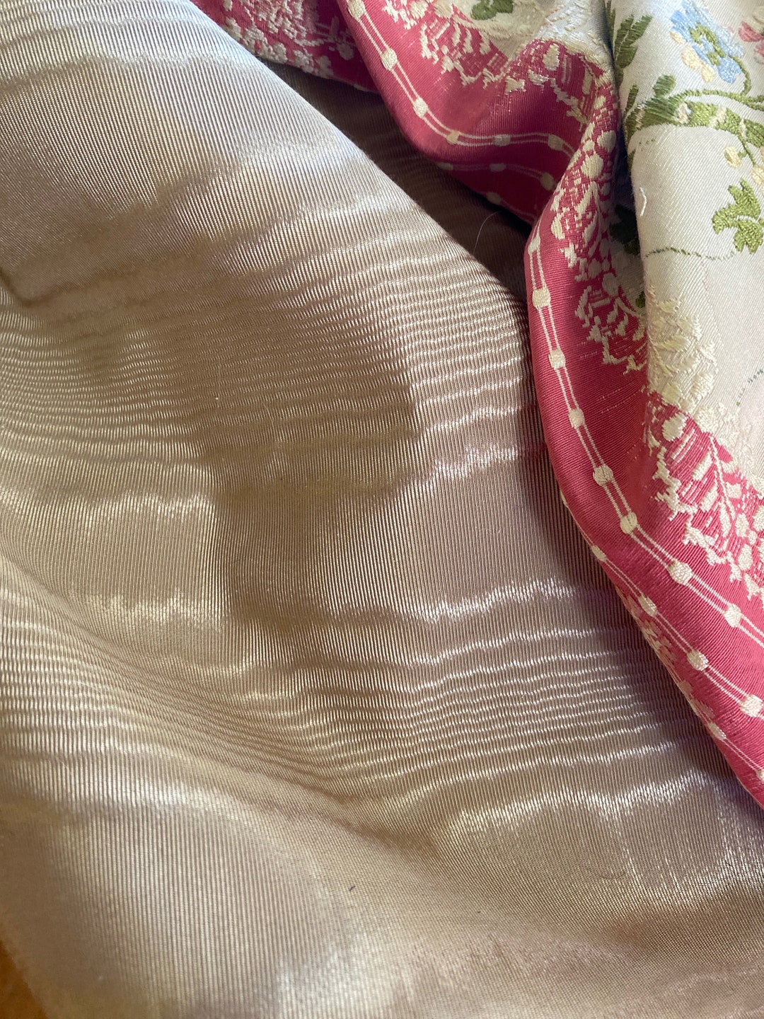 Vintage Scalamandre Silk Gold Moire Fabric 6 Yard Remnant Etsy