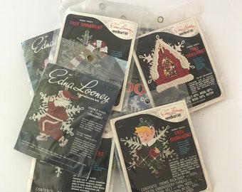 Vintage Sealed Edna Looney Christmas Ornament Kits
