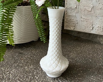 Vintage White Milk Glass Vase