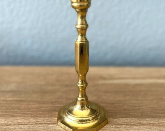 Antique English Brass Candlestick Holder