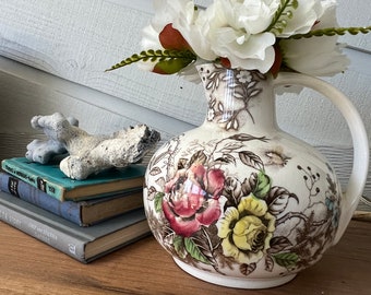 Vintage Nasco Rosevine Carafe - Floral Decor, Japan