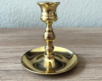 Antique Brass Candle Stick Holder - English