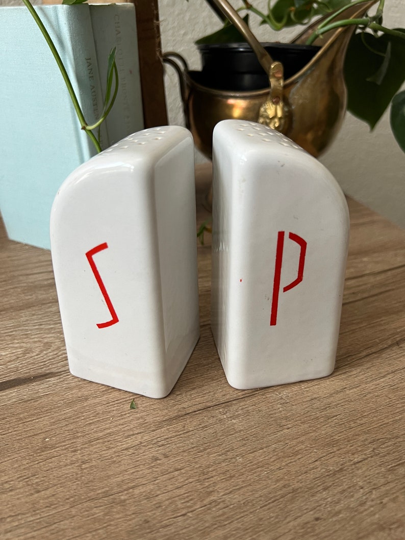 Mid Century Modern Ceramic Salt & Pepper Shakers image 1