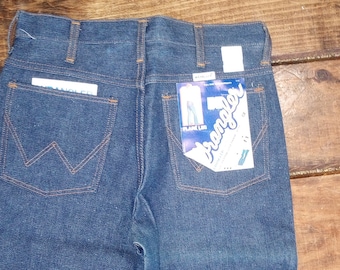 Spodnie jeansowe Wrangler Deadstock z lat 70., indygo 925, nieprane, sztywne, z rozszerzanymi nogawkami, bawełniane, rozmiar USA, męskie, talia 28, 29, 30, 31, 32, 40, 42, wysoki stan, wybór 1