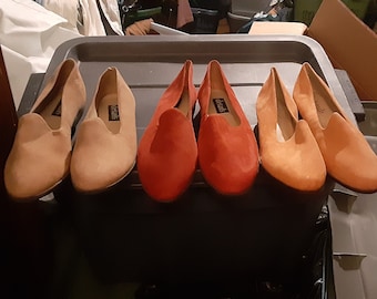 Detalles vintage deadstock loafer slip on suede shoe flats women 1990 casual dress wear t shirt jean pant coat jacket