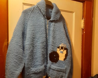 vintage cowigen curling knit wool zipper sweater shirt 1970 mens x large wear shoe pant jean sneaker t shirt jacket boot