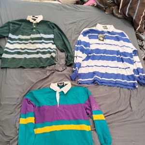 ウェア Bennetton Mens rugby shirt XL Benetton Vintage Rugby Shirt Size XL Long Sleeve Polo Shirt