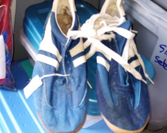 Deadstock vintage pista de atletismo zapatilla deportiva 1970 nos USA hombres talla 10 zapato nylon ante no conversar camiseta abrigo chaqueta jean