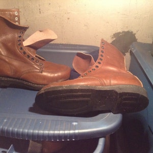 Vintage Georgia giant deadstock leather nos work boot new shoe steel shank 1970 men 7 7.5 8 8.5 9 10 made USA wear jean t shirt coat jacket