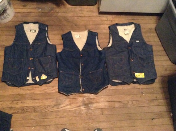 Wrangler vintage deadstock  sheep lined vest 1970… - image 1