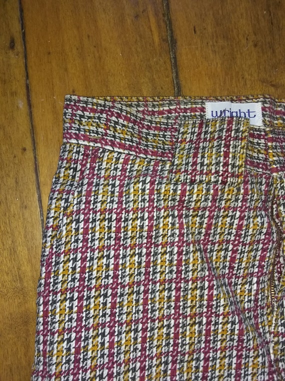 Wright Vintage pants 1970s cotton corduroy plaid … - image 3