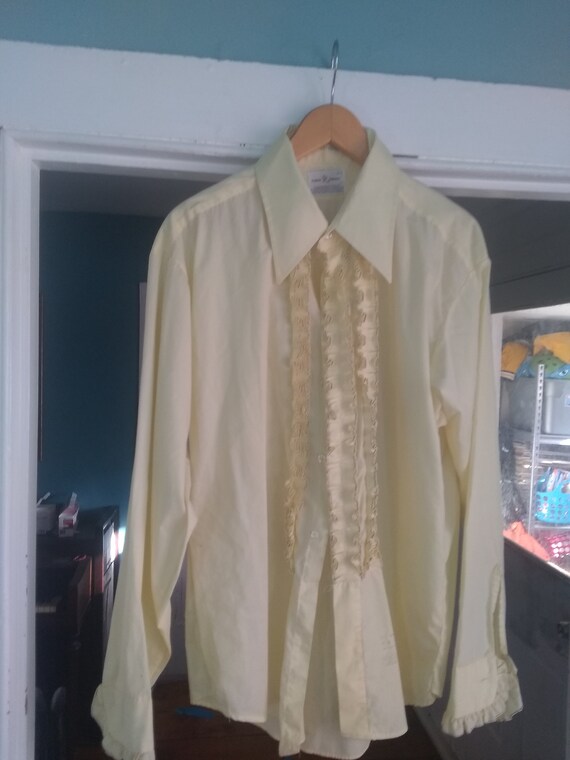 Vintage Ruffle Tuxedo Tux Shirts Men's 