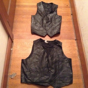 Vintage men's motorcycle vest leather 1970's new old made USA not jacket or coat pick 1 size men's 38 40 46 image 1