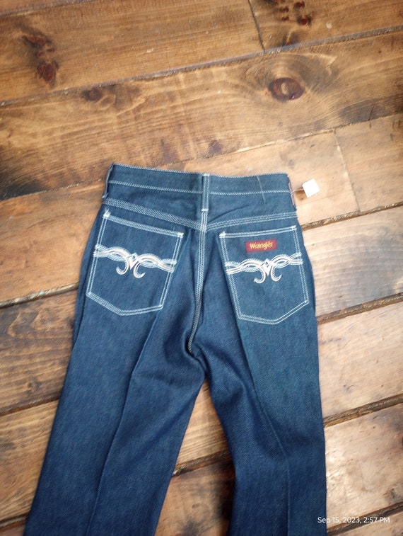 Wrangler vintage 1980 denim cotton designer high … - image 8