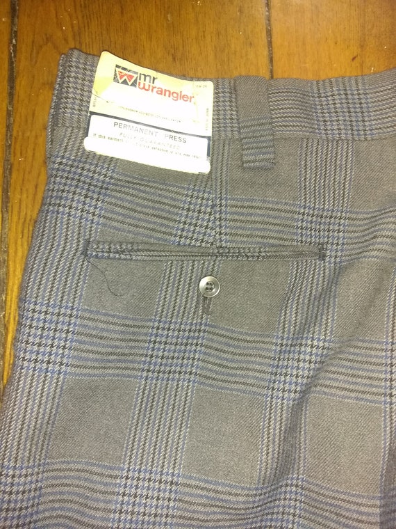 Wrangler deadstock vintage plaid dress pants 1970… - image 1