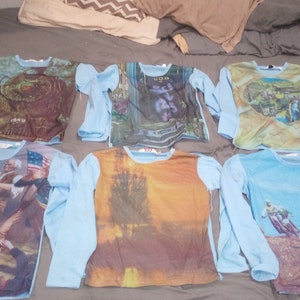 Vanderbilt Deadstock Vintage Druck Wasserfall Sonnenuntergang Graffiti Motorrad Zug zweihundertjährig 1970 Männer Bild Szene T-Shirt New USA Pick 1