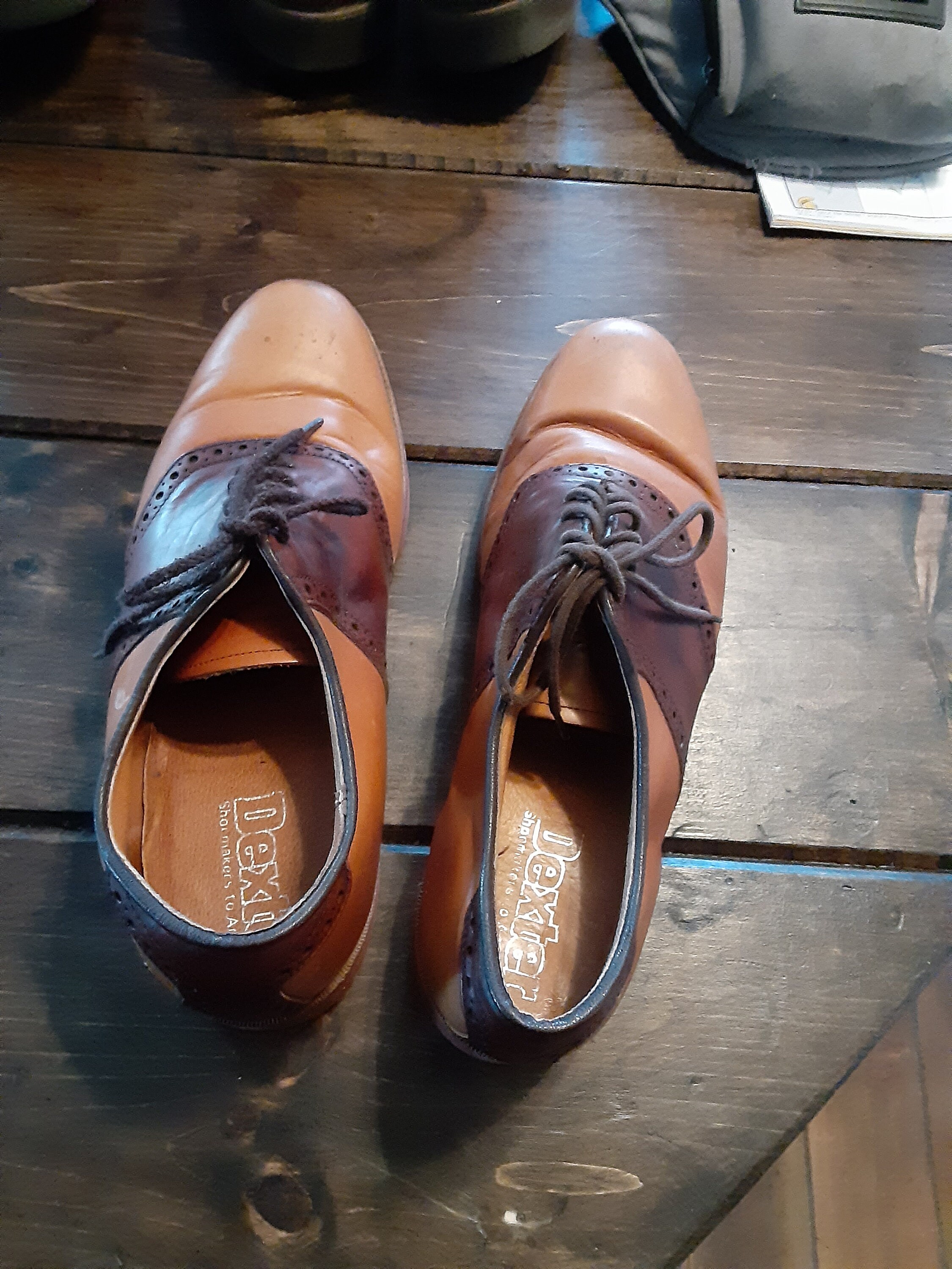 Dexter 1970 s Men Vintage Saddle Shoes 2 Tone Disco Leather Men