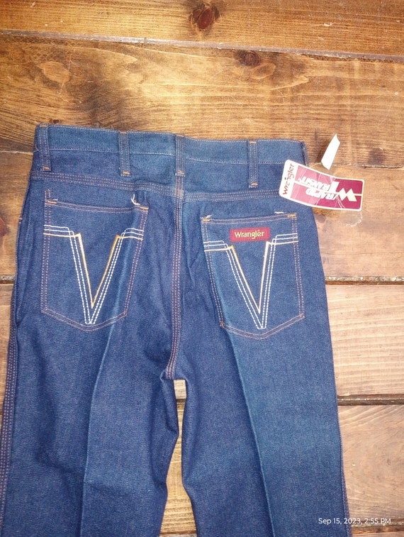 Wrangler vintage 1980 denim cotton designer high … - image 2