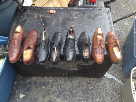 Vintage Allan Edmonds Floor Shine Leather Stitched Soled Shoes Etsy