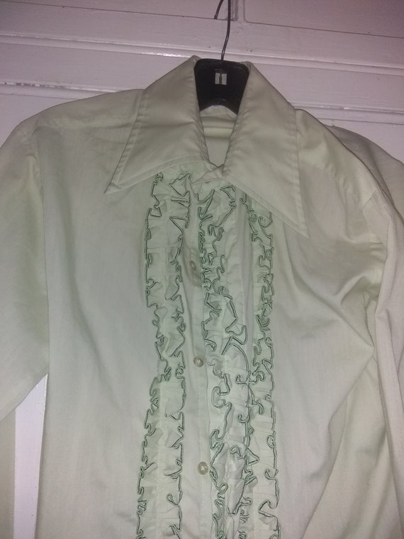 Vintage ruffle tuxedo tux shirts men's 1970s wedd… - image 4