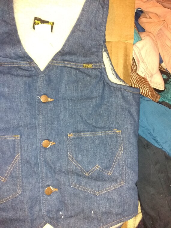 Wrangler Deadstock vintage sheep lined vest 1970'… - image 7