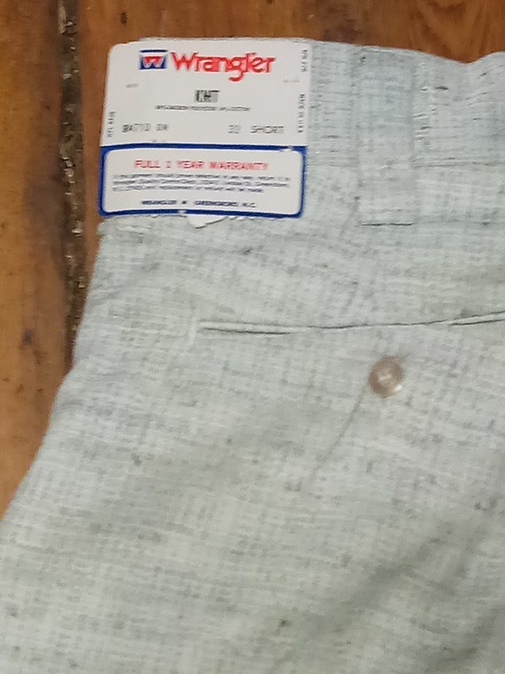 Deadstock wrangler 1970 polyester vintage check p… - image 1