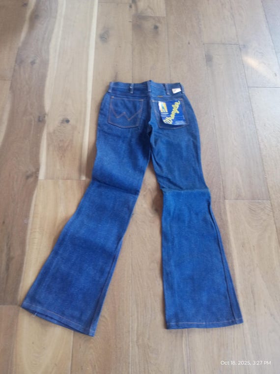 Deadstock Vintage Wrangler 1970 14 Oz Rigid Denim Indigo Men Flare
