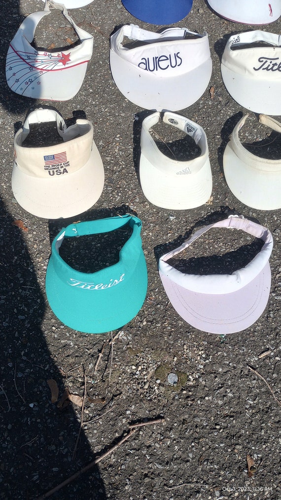 Huge lot of 26 vintage visor hats 1980s beachwear… - image 8