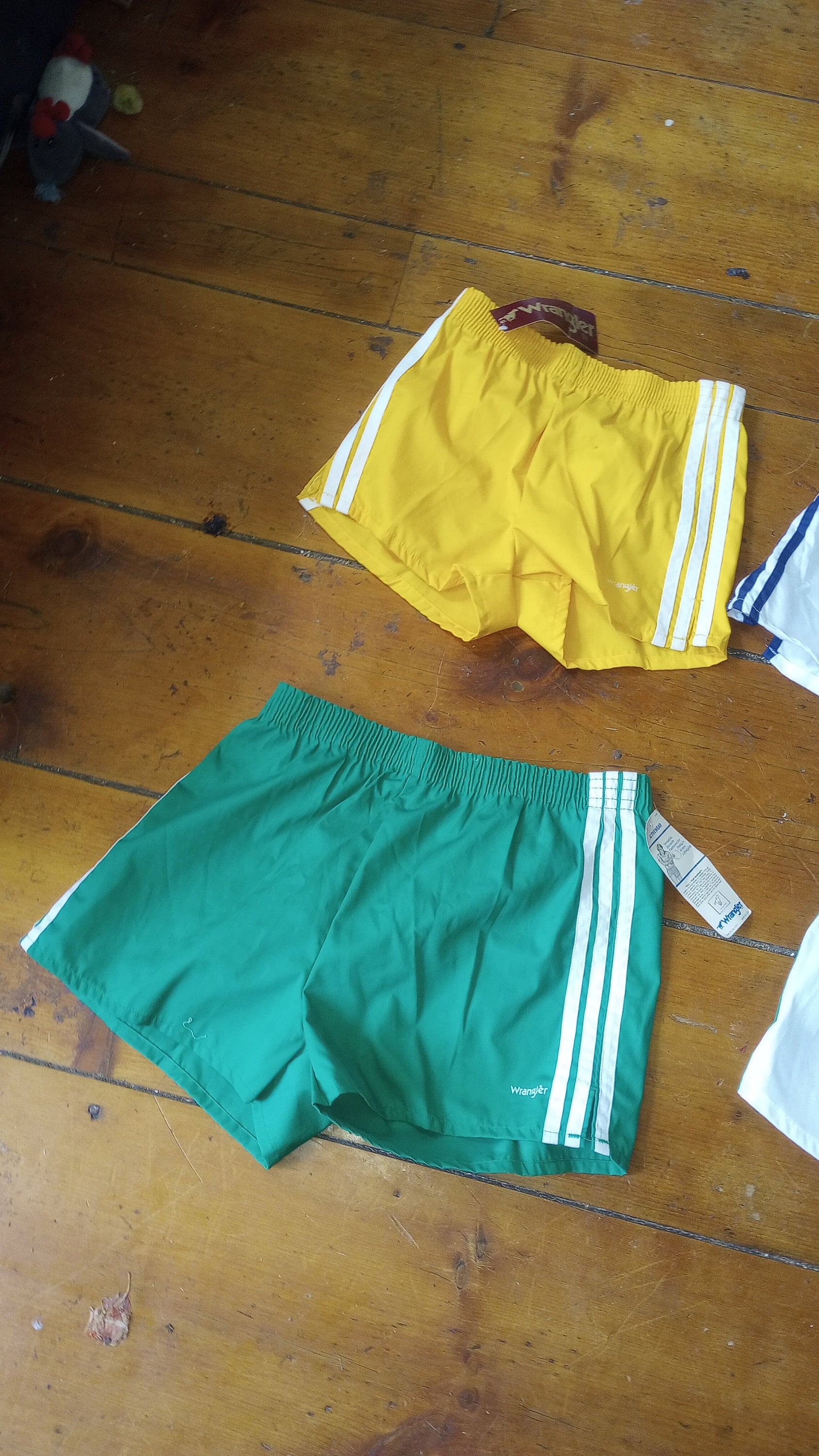 Pick 2 Vintage Deadstock 3 Stripe Lined Gym Short Trunks