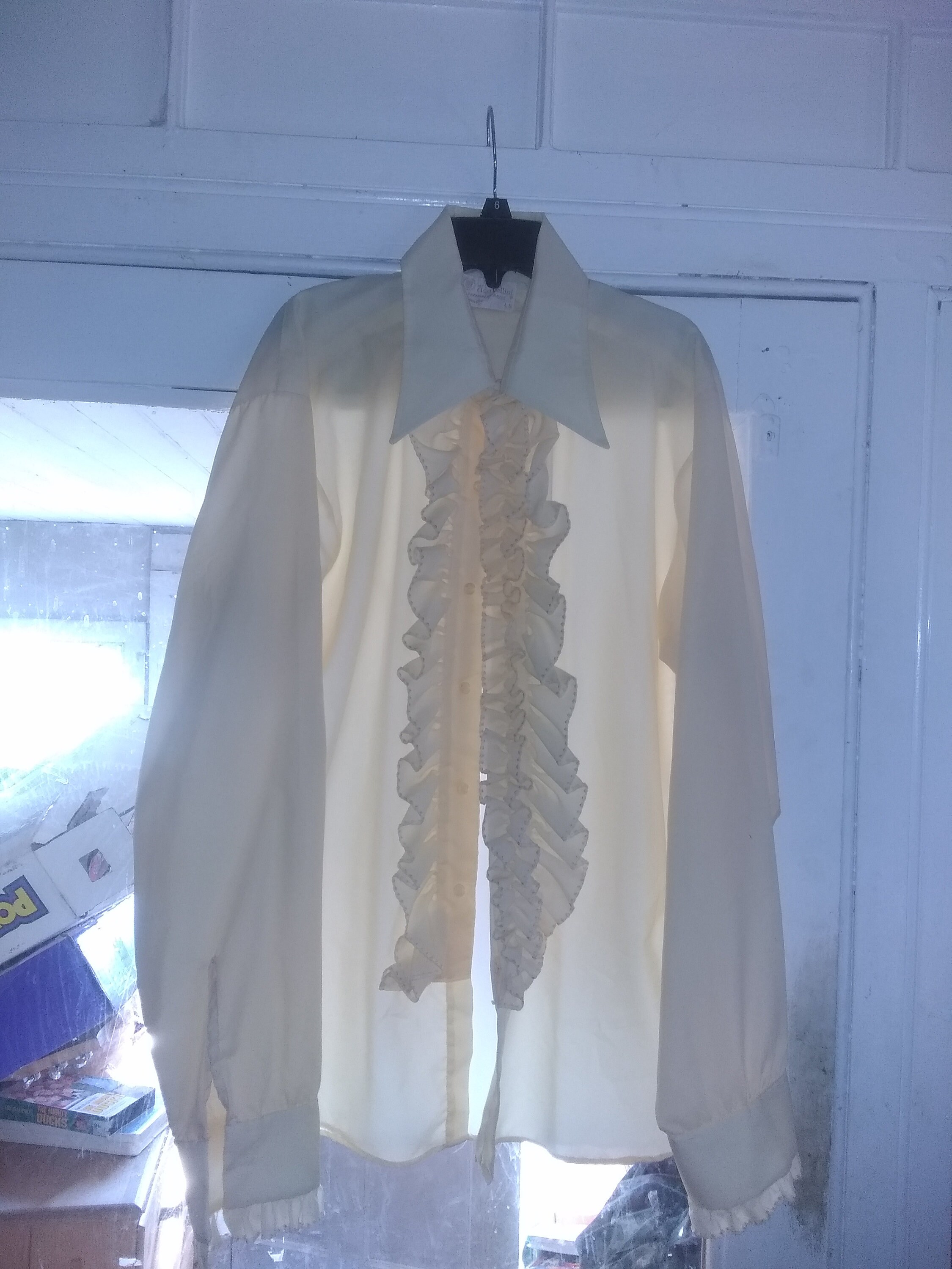Vintage ruffled cheap tuxedo shirt