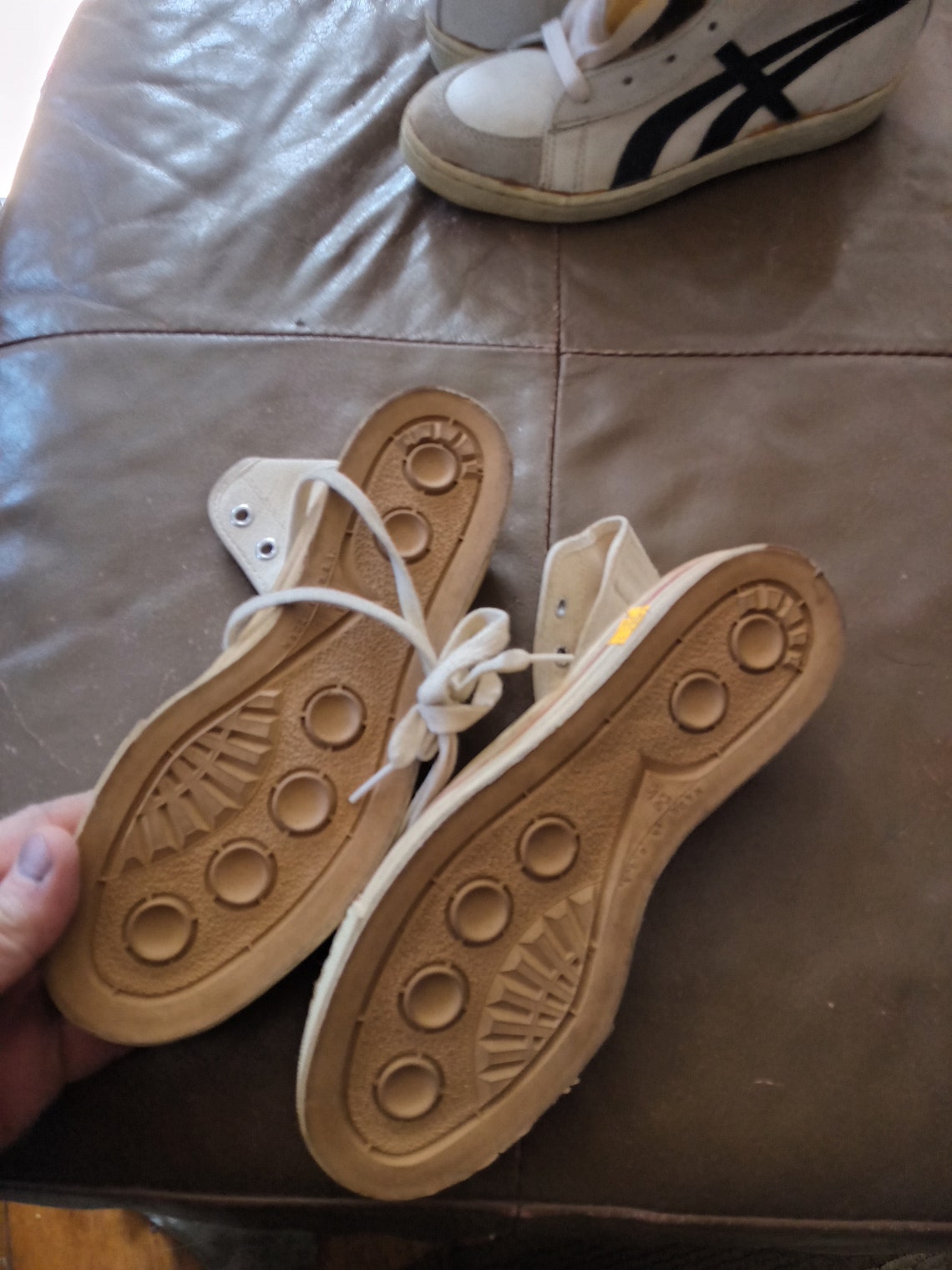 Vintage B.F Goodrich deadstock canvas sneakers shoes mens 3.5 women 5.5 new old high top basketball 1950's not converse retro, foto 4 di 5