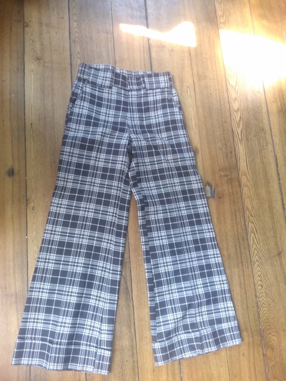 H.i.s 1970 plaid Vintage disco womens jean USA pa… - image 4