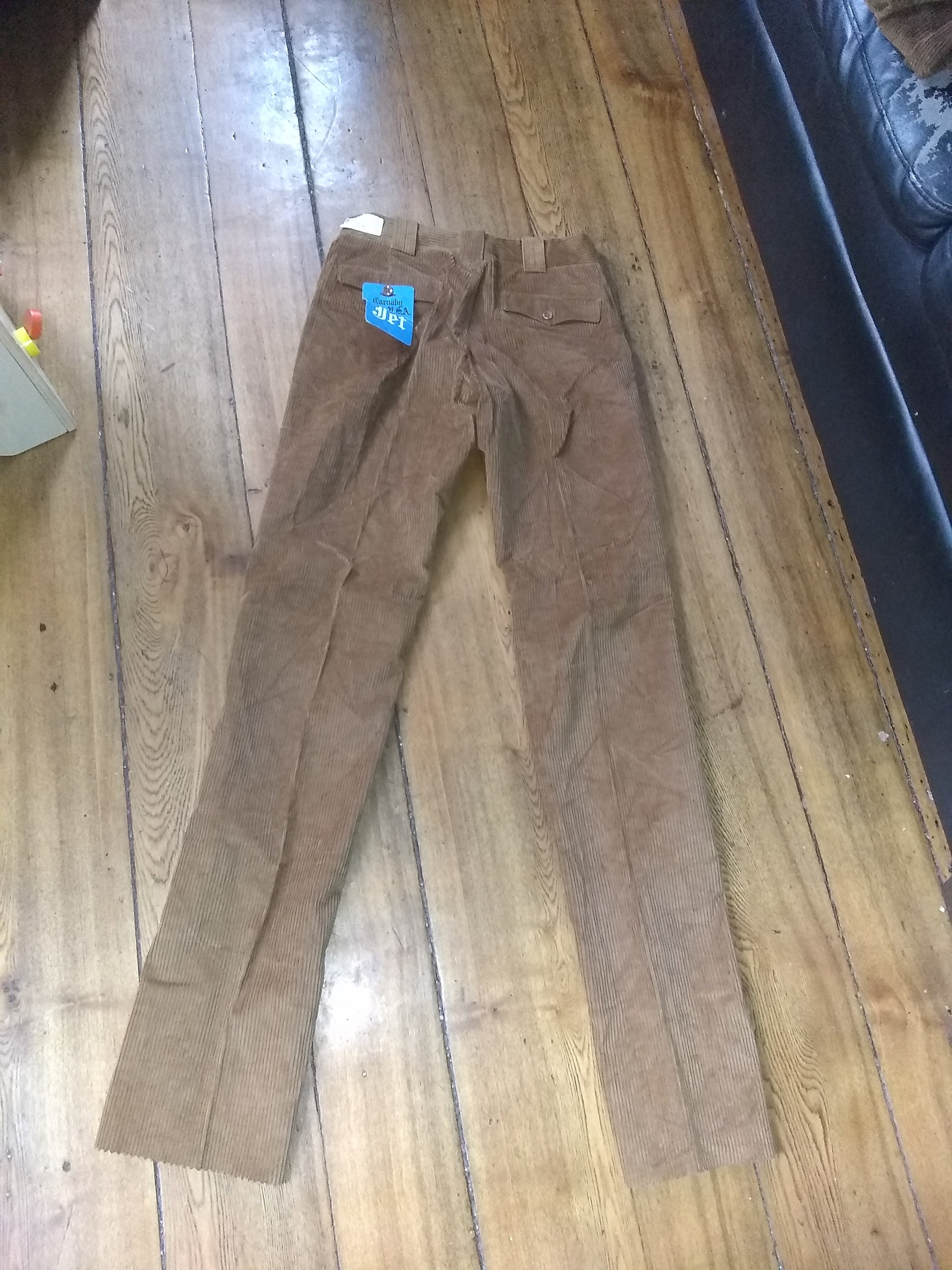 Deadstock Vintage Corduroy Peg Leg Slim Fit 1960 Flat Front Pant