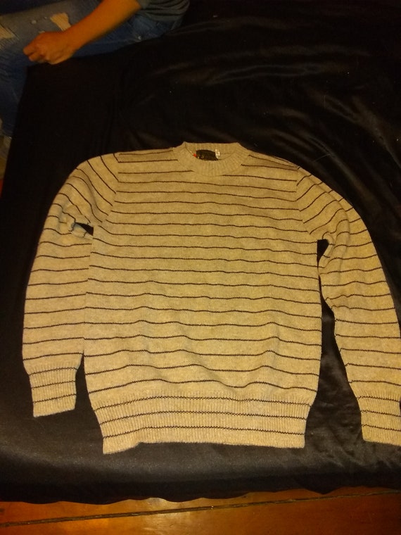 Fargo striped vintage deadstock acrylic knit swea… - image 1