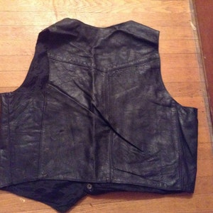 Vintage men's motorcycle vest leather 1970's new old made USA not jacket or coat pick 1 size men's 38 40 46 image 5