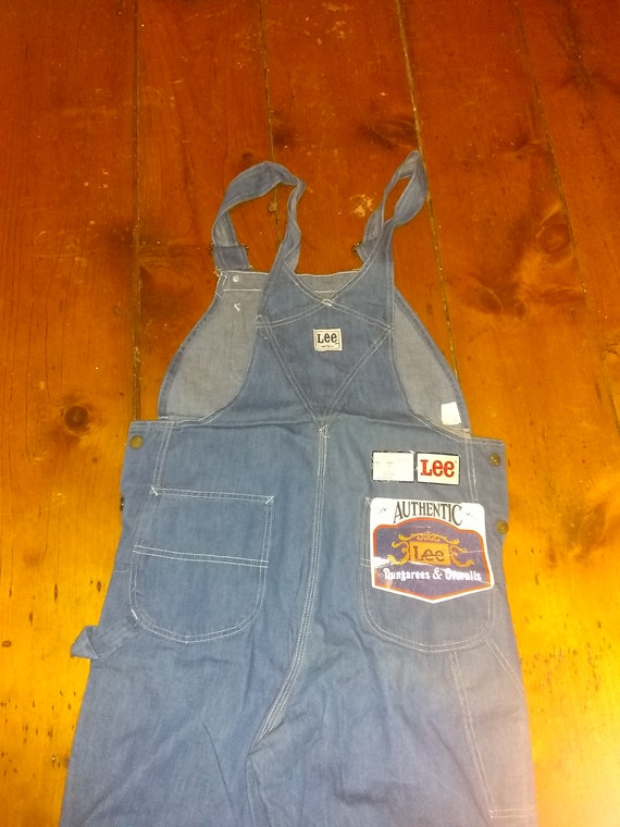 Deadstock Lee bib overalls jeans cotton painter p… - image 3