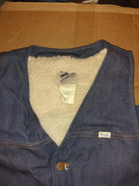 Wrangler Deadstock vintage sheep lined vest 1970'… - image 4