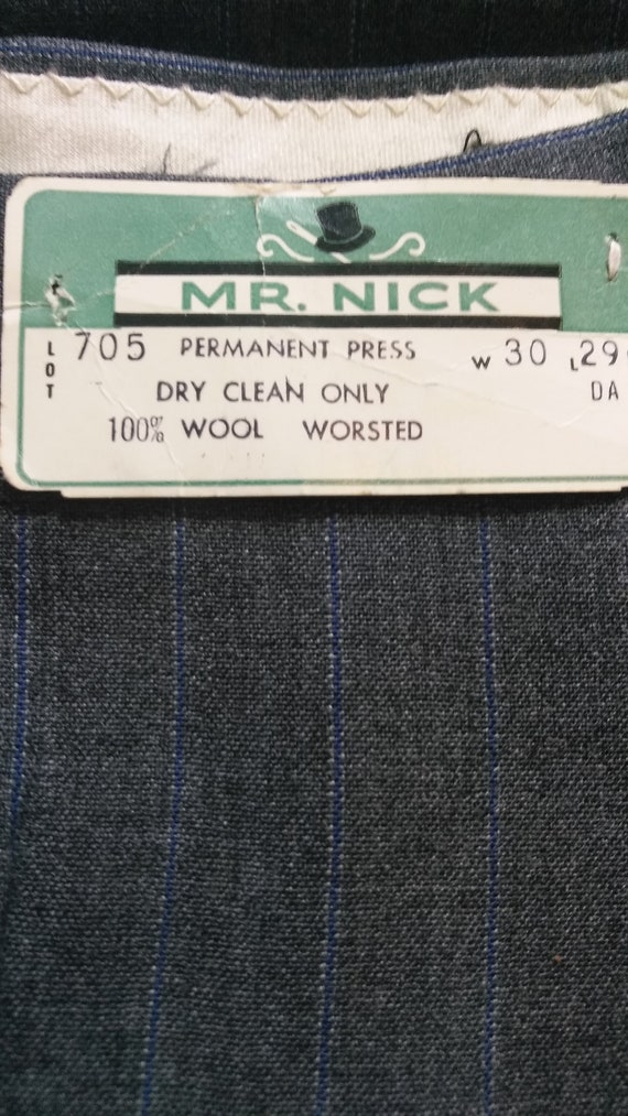 peg leg 1960s vintage deadstock flat front pants … - image 2