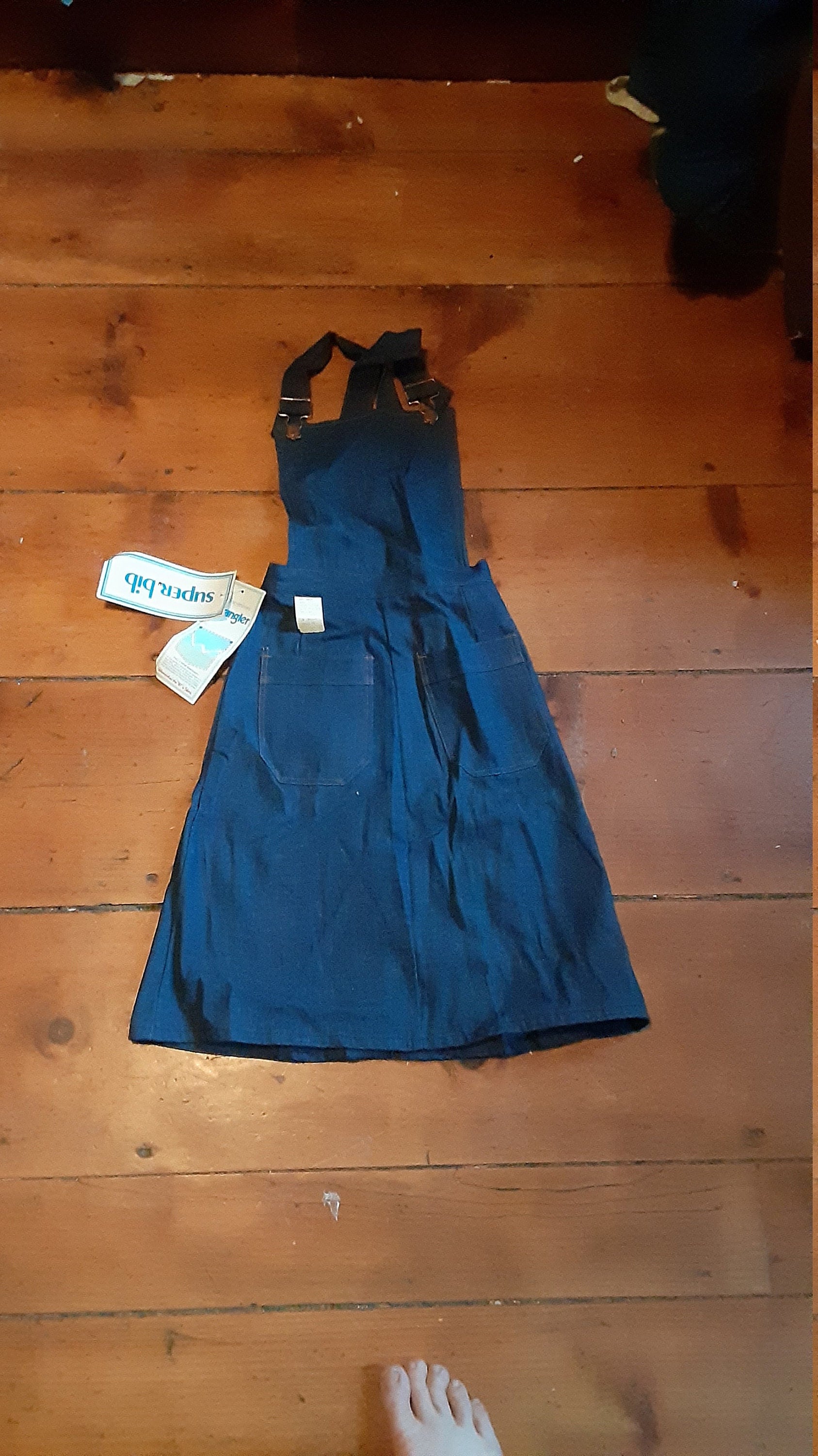 Wrangler Deadstock Rigid Unwashed Denim Bib Overalls Jean Cotton