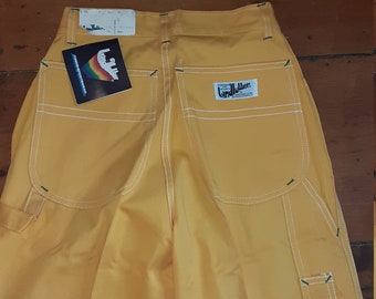 Landlubber deadstock nos 1970 vintage coton peintre pantalon USA travail jean jambe droite femmes 25x36 charpentier hi rise basket t shirt