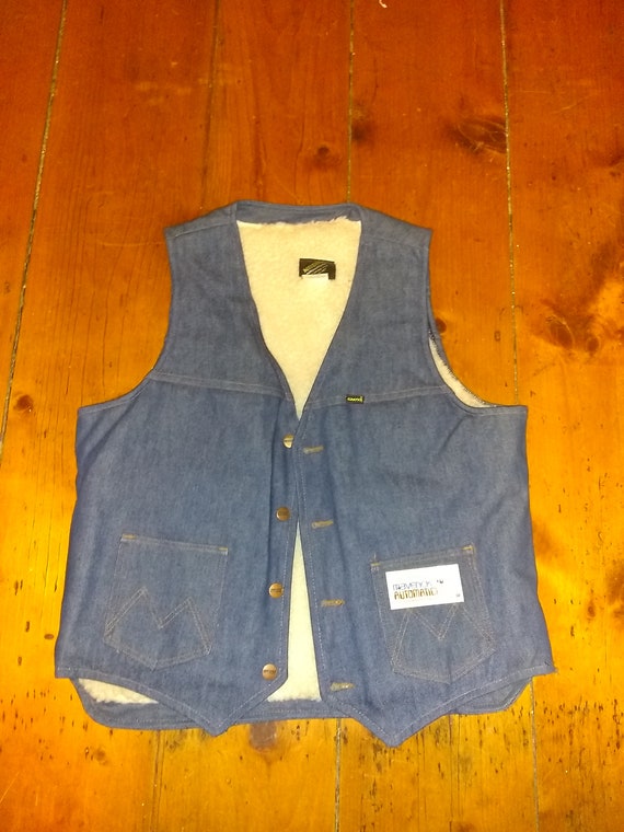 Maverick Deadstock vintage sheep lined vest 1970'… - image 1