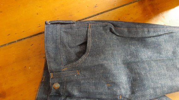 Vintage deadstock wrangler indigo 14 oz cotton de… - image 7