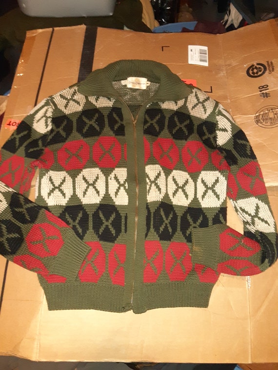 Bruce Cameron wool zip up sweater vintage 1960 jac